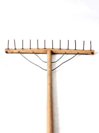 antique wooden hay rake