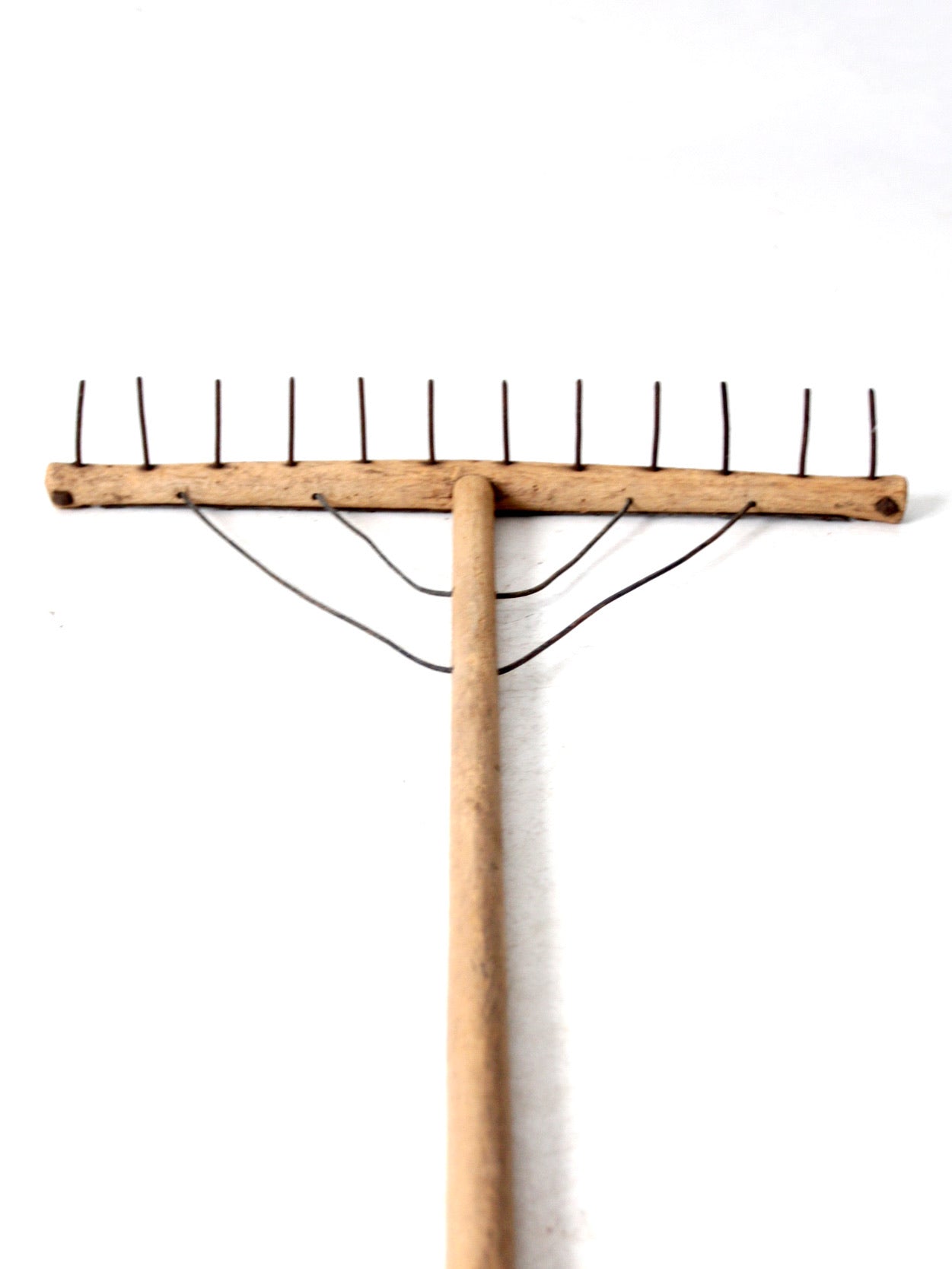 antique wooden hay rake