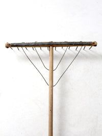 antique wooden hay rake