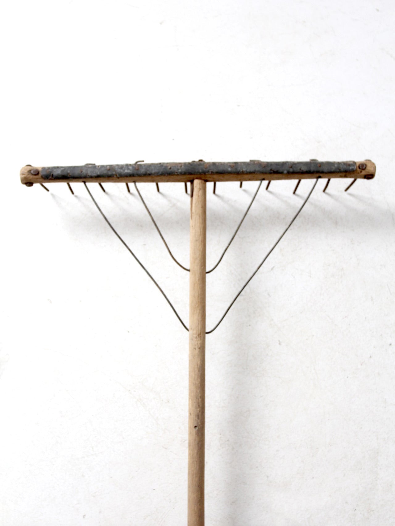 antique wooden hay rake