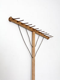 antique wooden hay rake