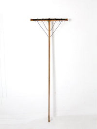 antique wooden hay rake