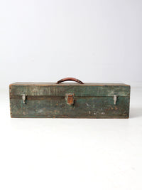 vintage green wood tool box