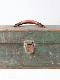 vintage green wood tool box