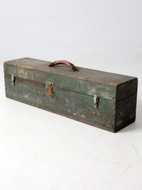 vintage green wood tool box
