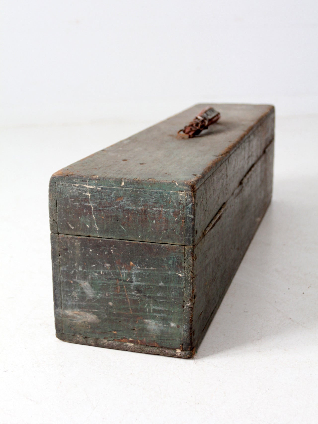 vintage green wood tool box