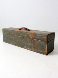 vintage green wood tool box