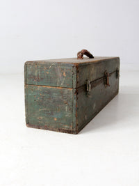 vintage green wood tool box