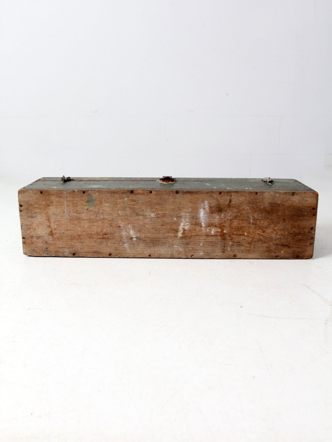 vintage green wood tool box