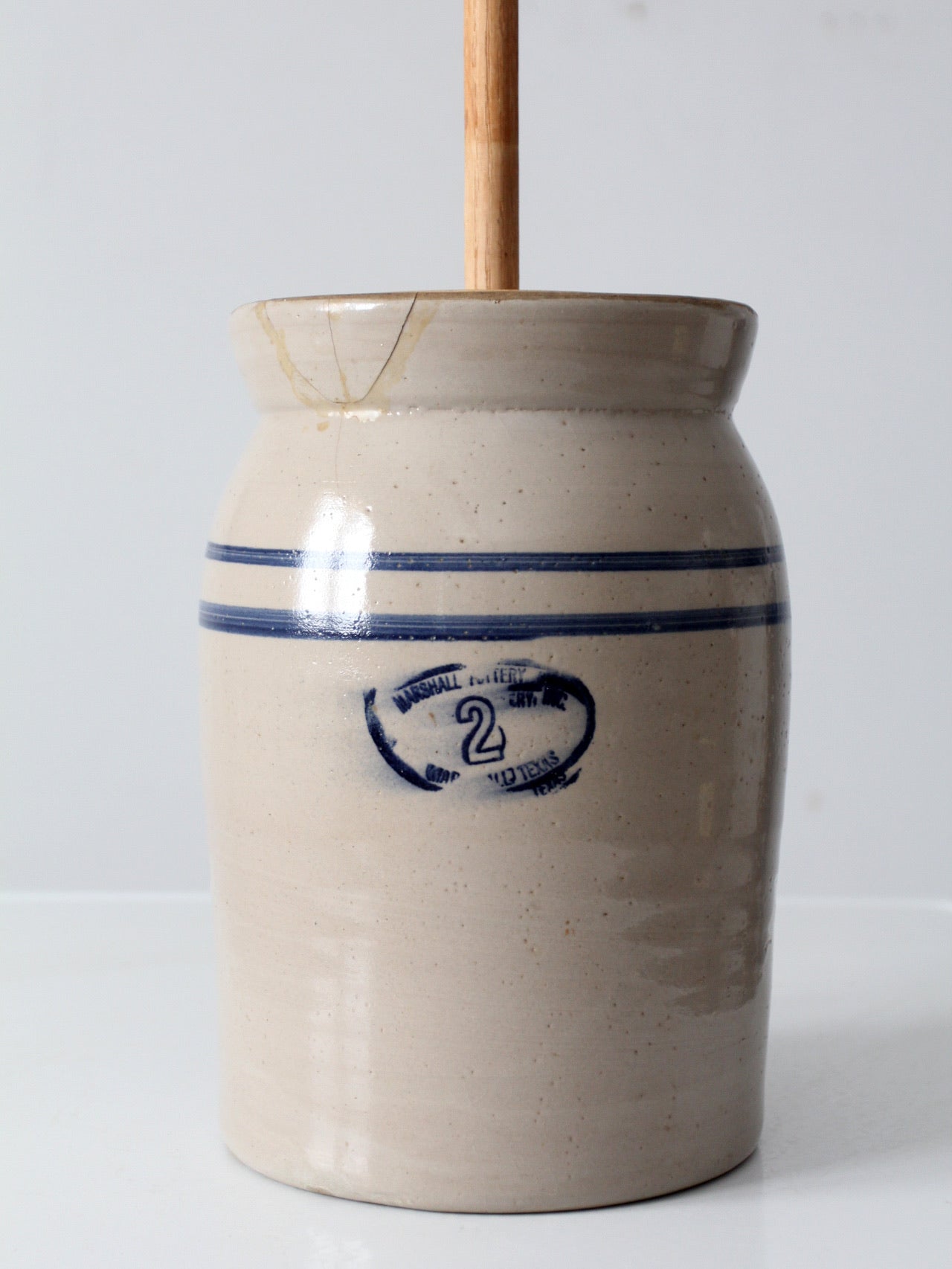 vintage Marshall Pottery stoneware butter churn