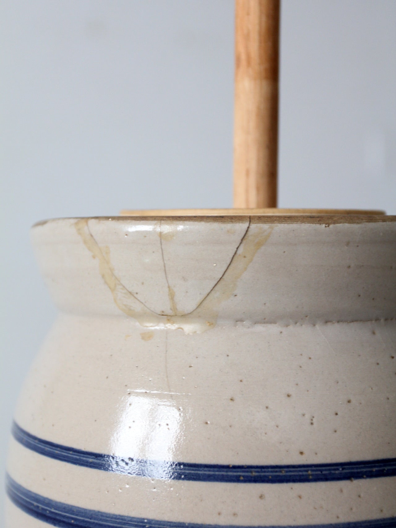 vintage Marshall Pottery stoneware butter churn