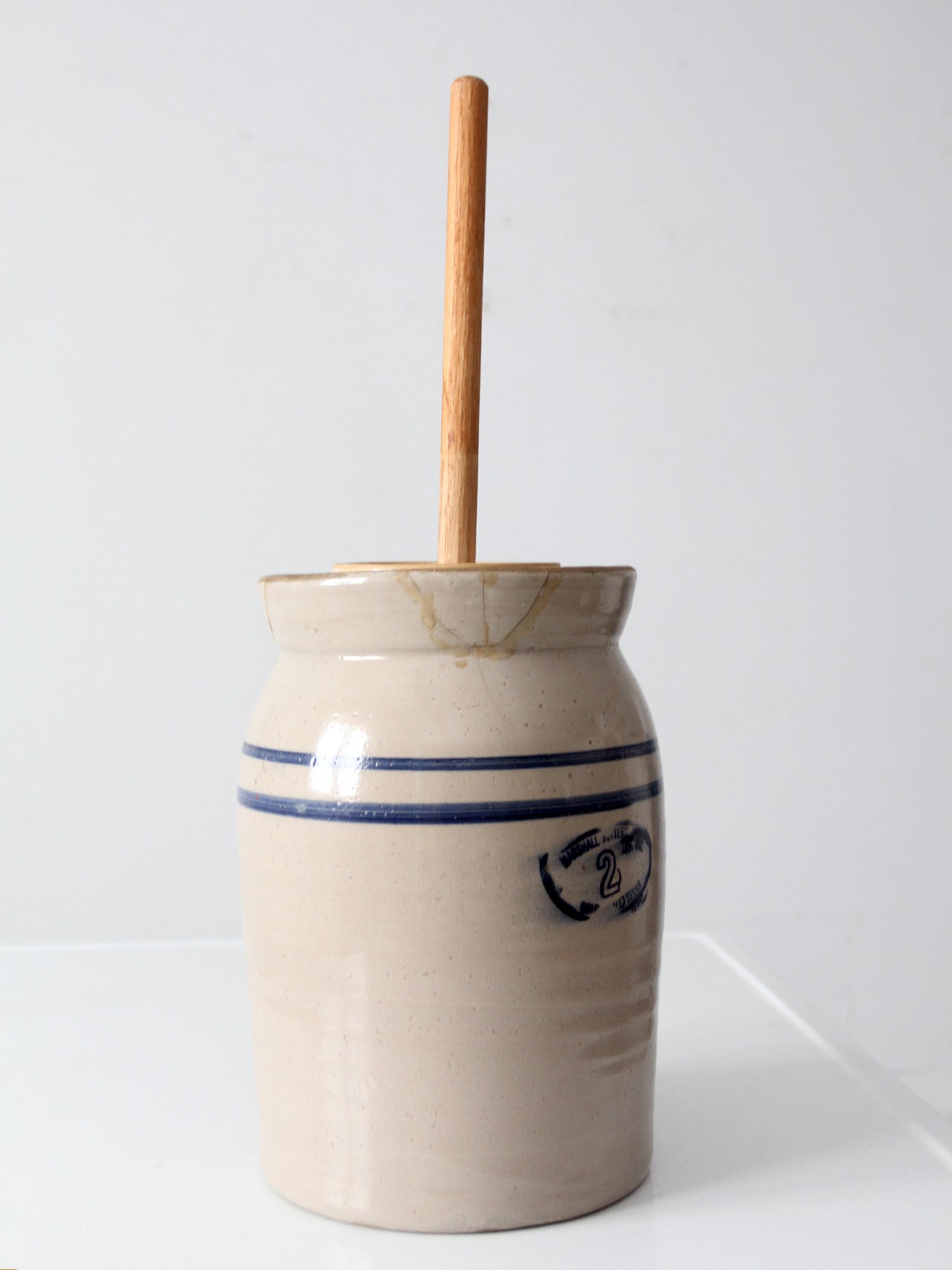 vintage Marshall Pottery stoneware butter churn