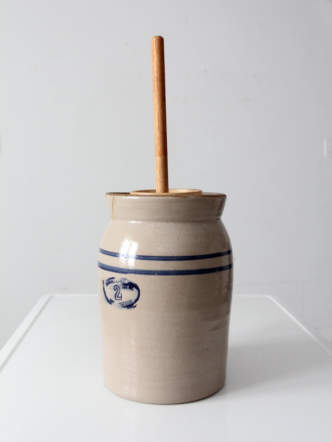 vintage Marshall Pottery stoneware butter churn