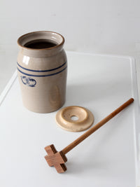vintage Marshall Pottery stoneware butter churn