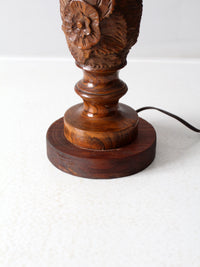 vintage floral carved table lamp