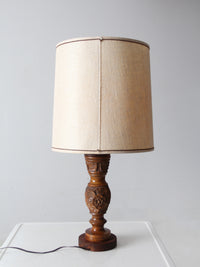 vintage floral carved table lamp