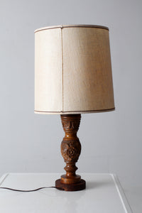 vintage floral carved table lamp