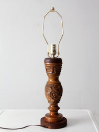 vintage floral carved table lamp