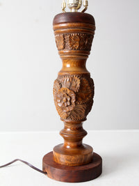 vintage floral carved table lamp