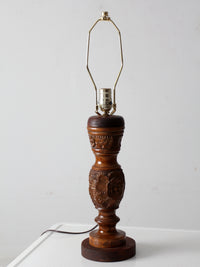 vintage floral carved table lamp