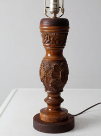 vintage floral carved table lamp