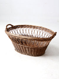 vintage wicker laundry basket