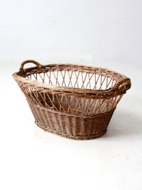 vintage wicker laundry basket