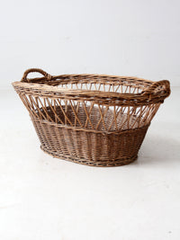 vintage wicker laundry basket