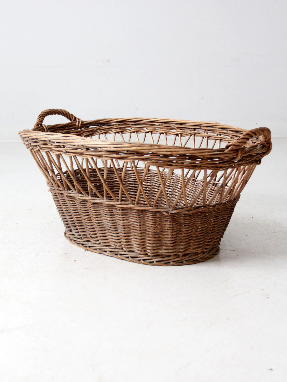vintage wicker laundry basket