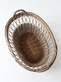 vintage wicker laundry basket