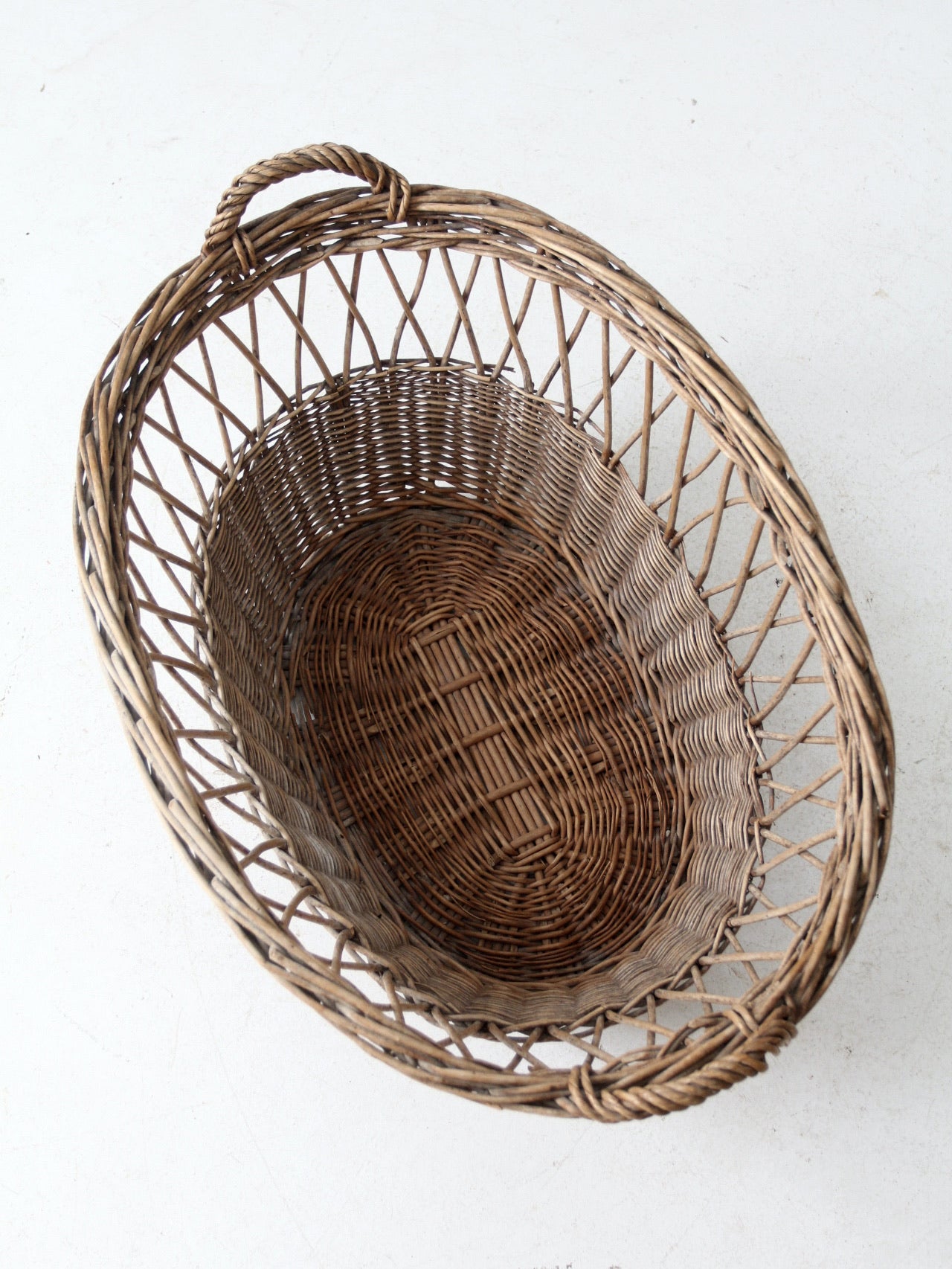vintage wicker laundry basket