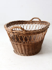 vintage wicker laundry basket