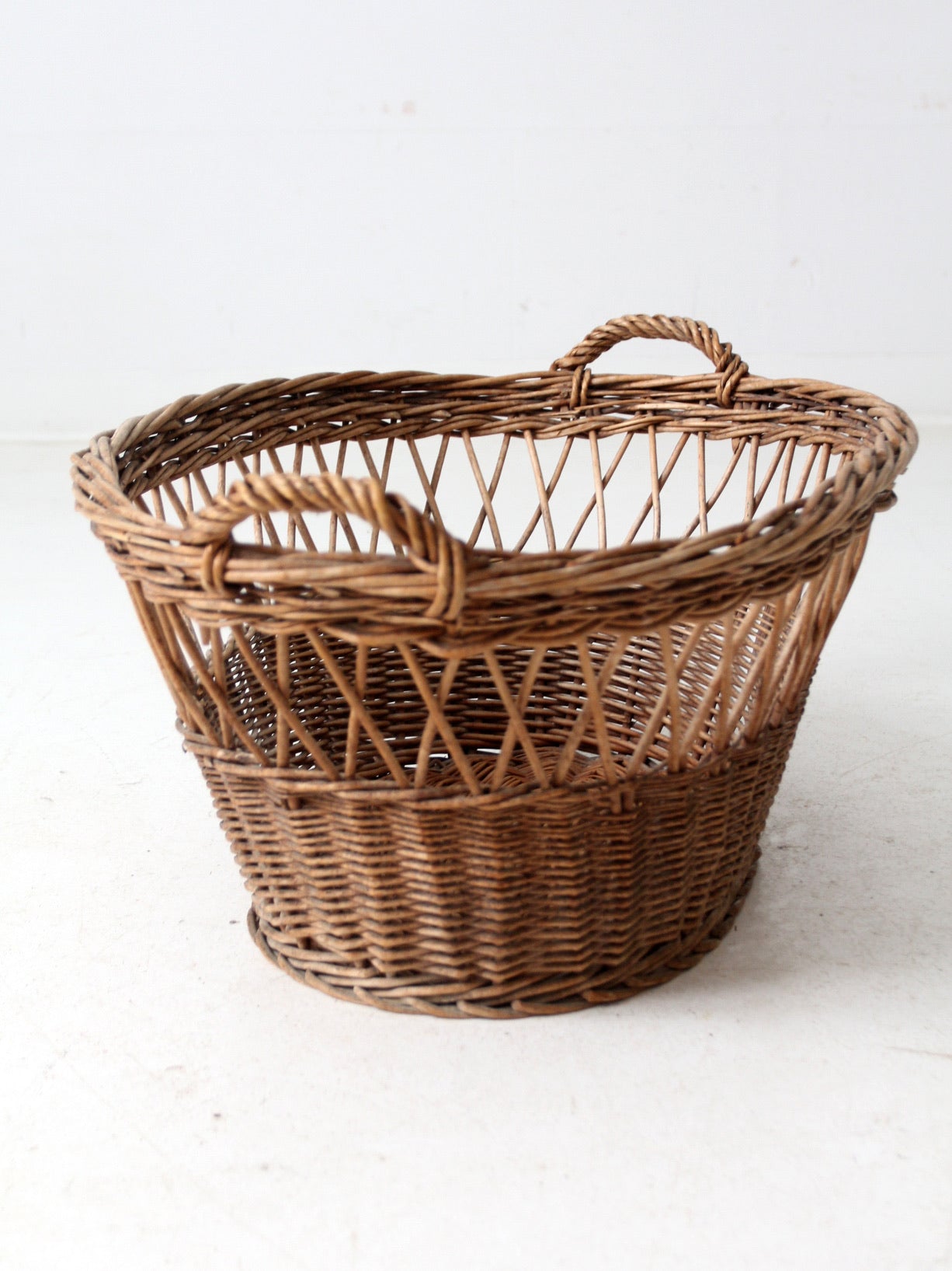 vintage wicker laundry basket