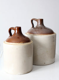 antique stoneware jugs pair