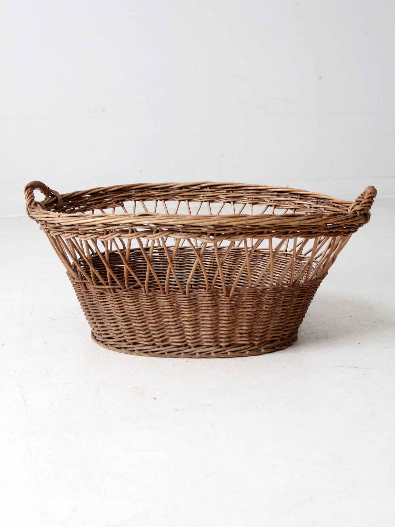 vintage wicker laundry basket