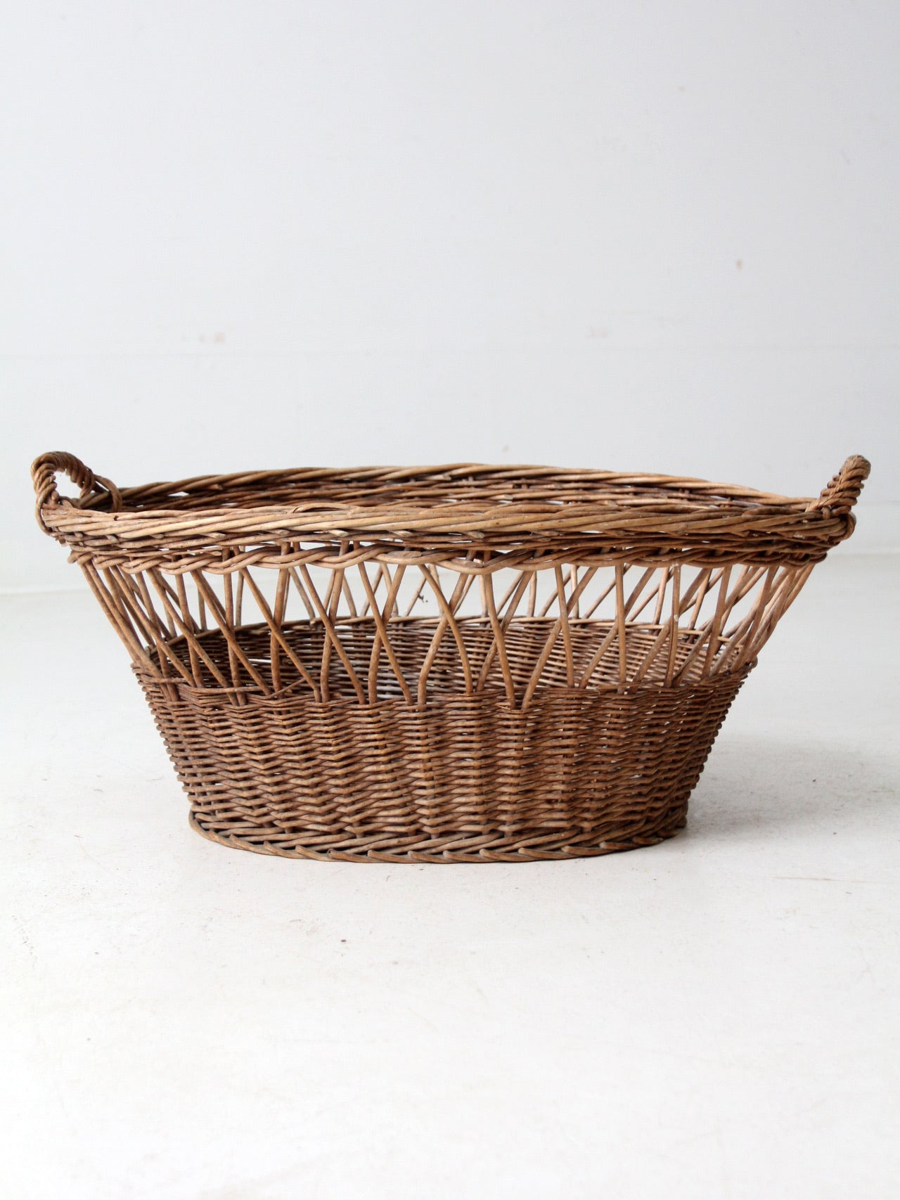 vintage wicker laundry basket