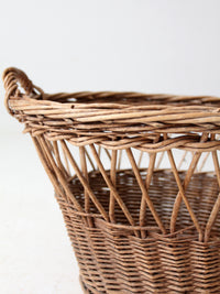 vintage wicker laundry basket
