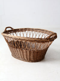 vintage wicker laundry basket