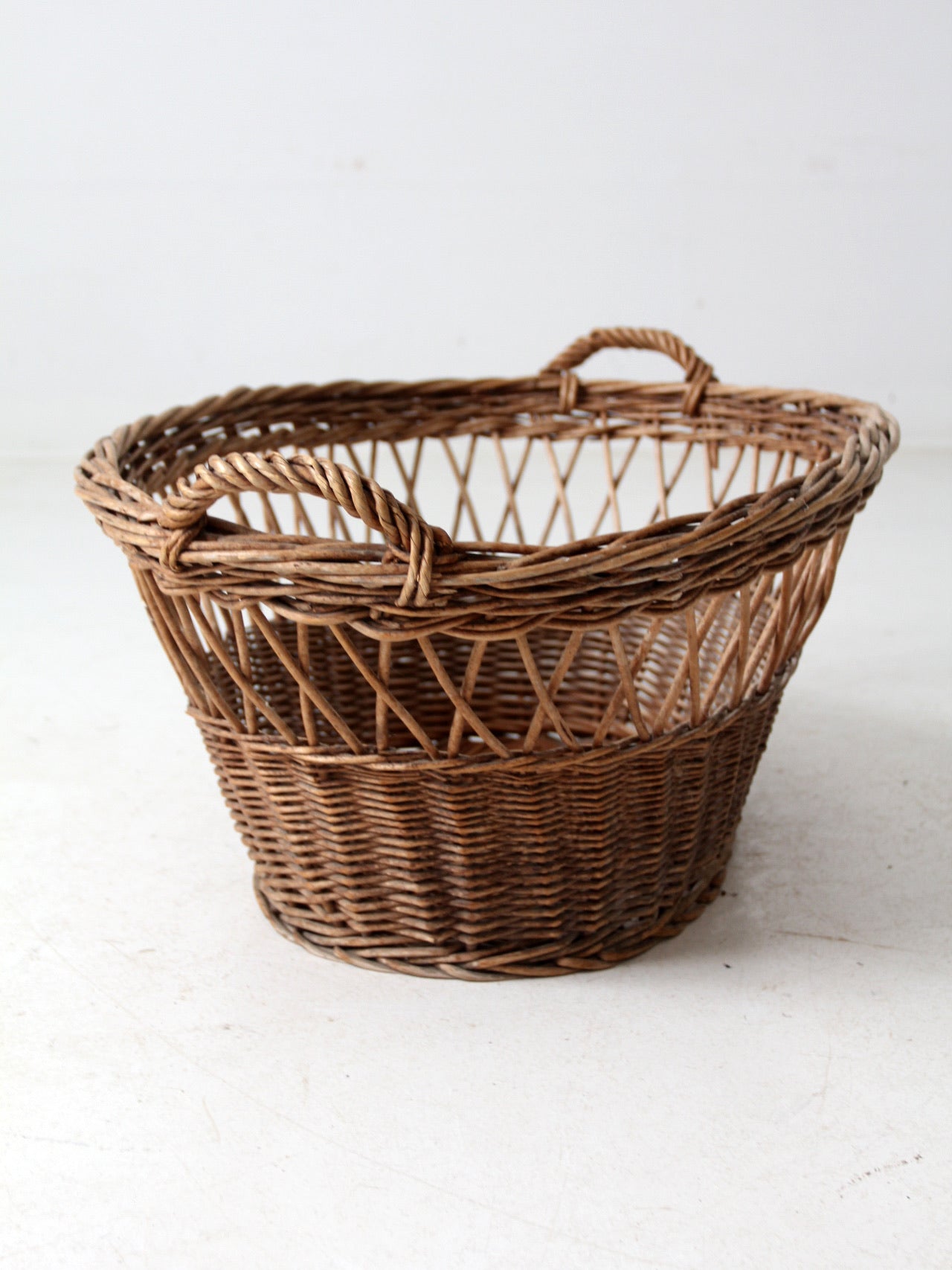 vintage wicker laundry basket