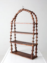 antique folk art spool shelf
