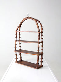 antique folk art spool shelf
