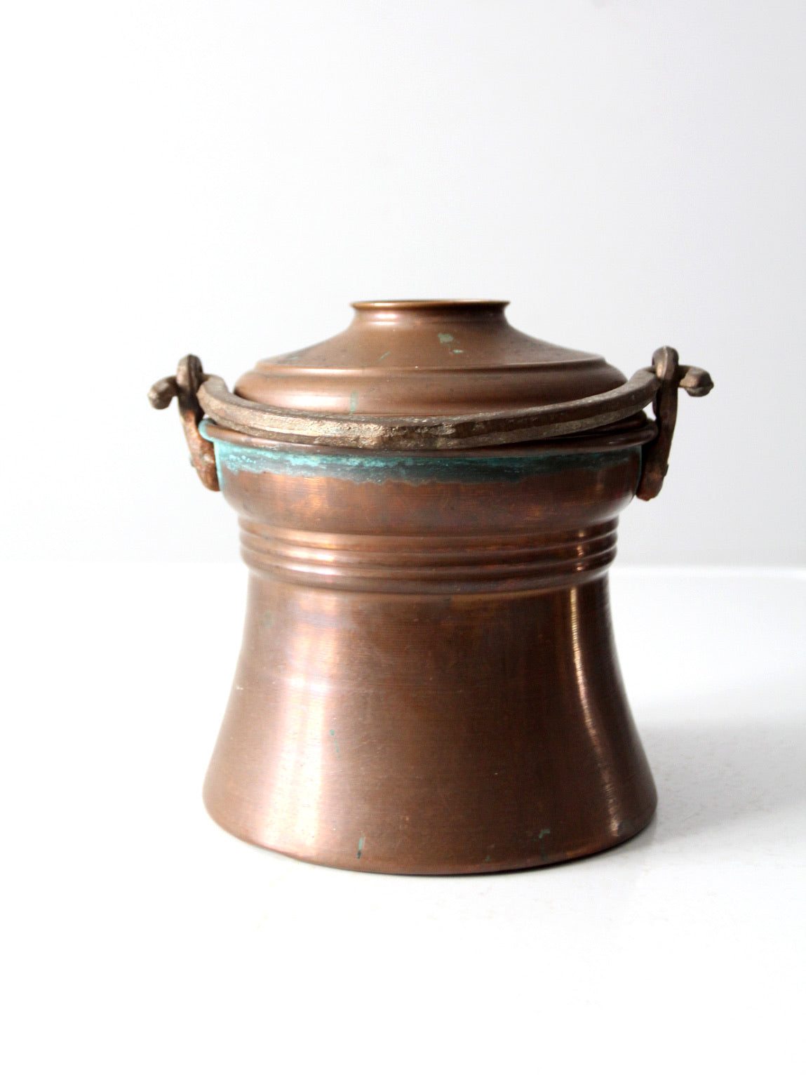 antique copper fire pot bucket