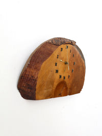 vintage handmade live edge wall clock