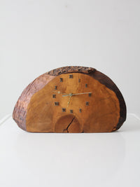 vintage handmade live edge wall clock