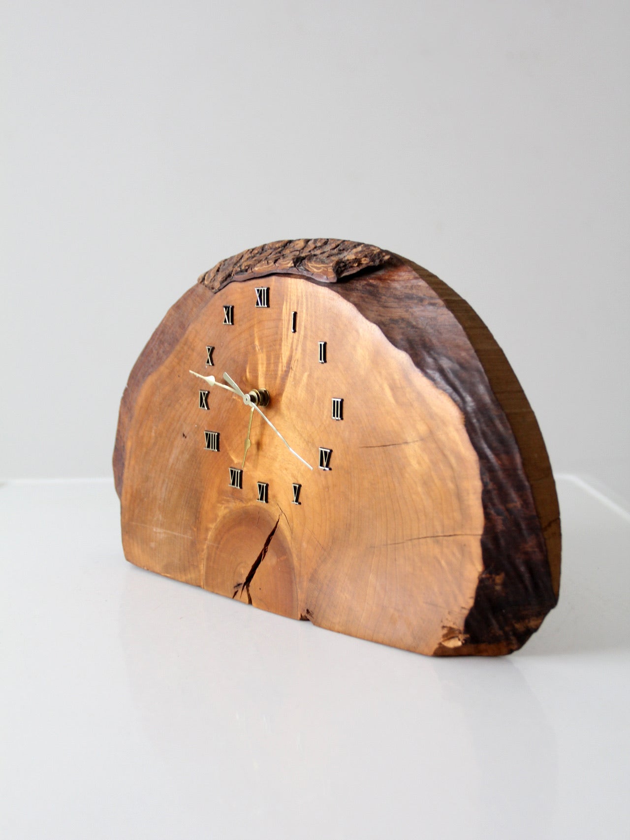 vintage handmade live edge wall clock