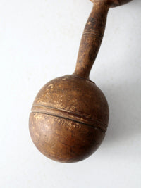 antique wooden hand weight