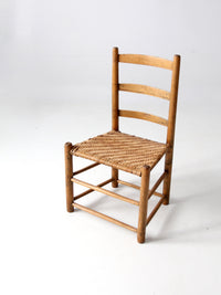antique herringbone splint seat chair