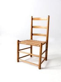 antique herringbone splint seat chair