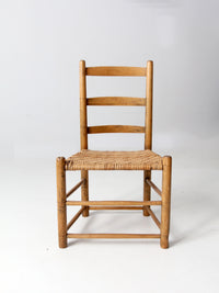 antique herringbone splint seat chair