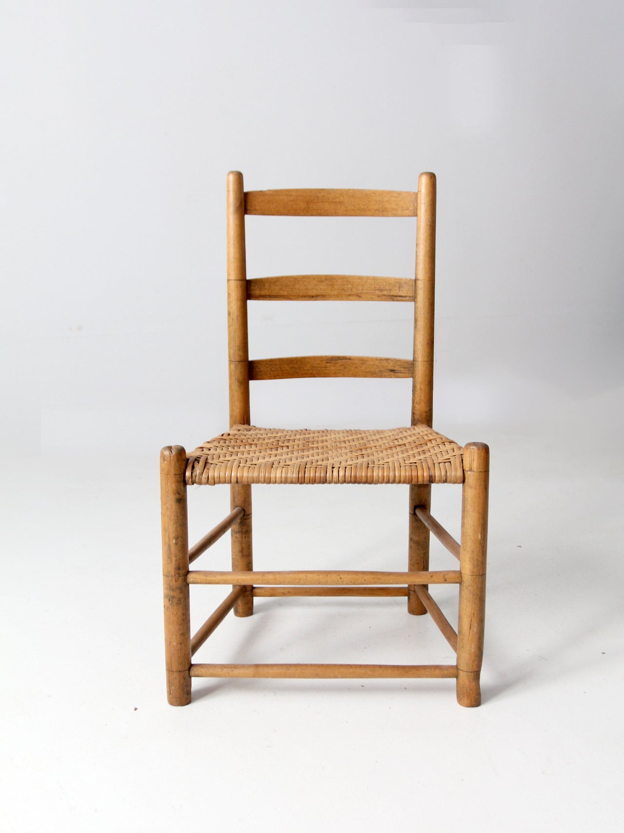 antique herringbone splint seat chair